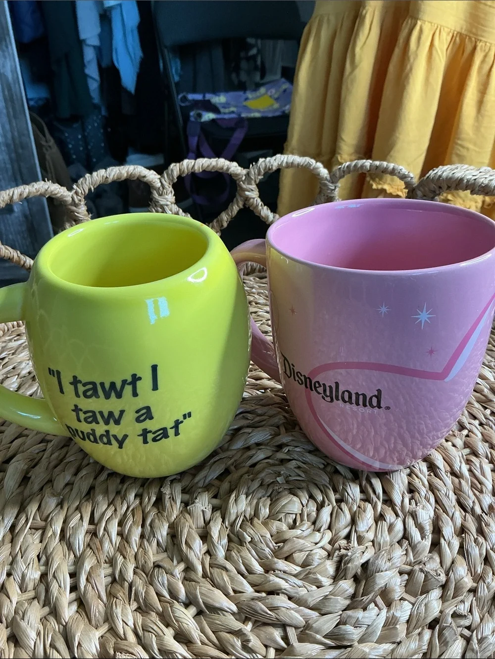 Tweety & Minnie Disney Character Mugs - Yellow and Pink